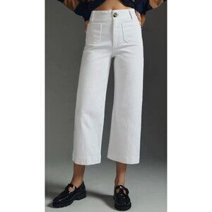 Pilcro The Skipper Wide Leg Cropped Jeans Size 26 Petite High Rise White